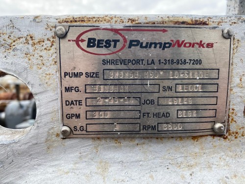 360 GPM @ 3194' TDH, Sulzer Bingham, 3x6x9E MSD, 10 STG (Chrome), 3560 RPM - Image 2