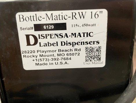 Dispensa-matic #Bottle-Matic-RW-16", 0.5"-6" cylidrical item range, 2"-1.5" container height, 3" cores, 450 - Image 4