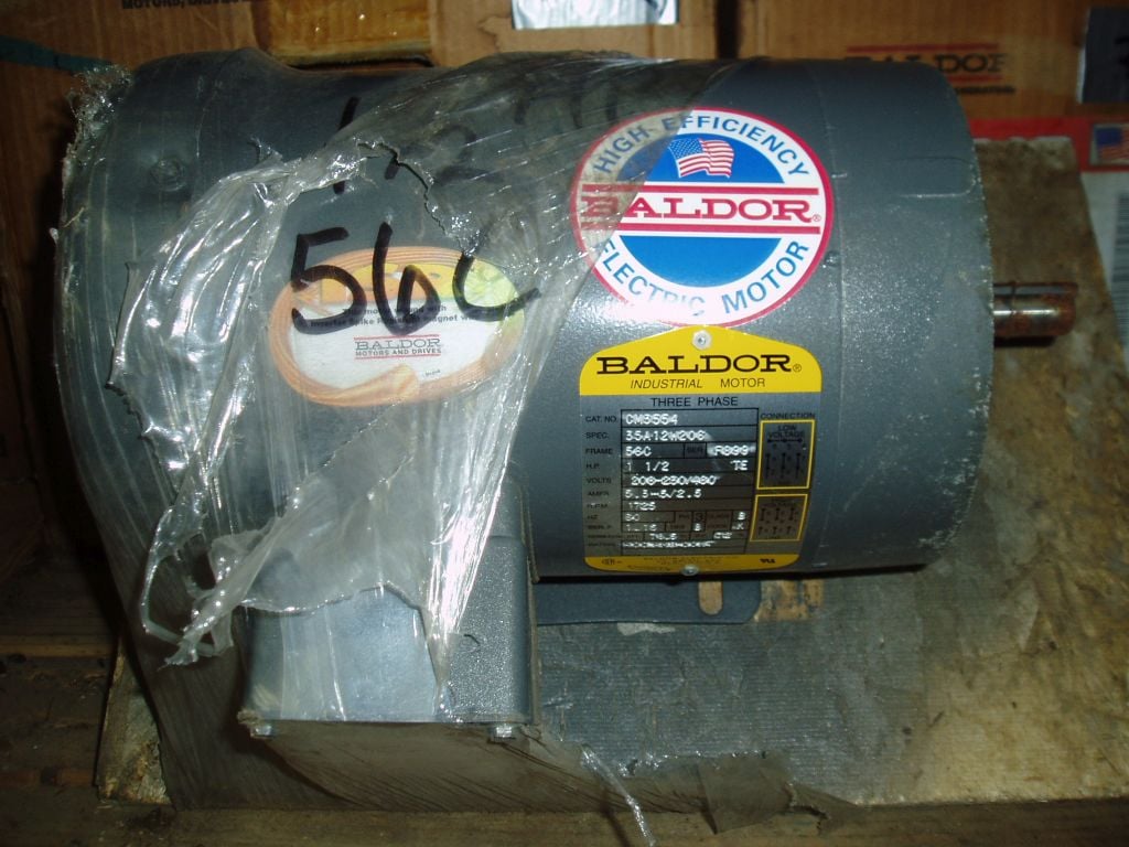 1.5 HP 1725 RPM Baldor, Frame 56C, TEFC, 208-230/460 Volts - Image 1