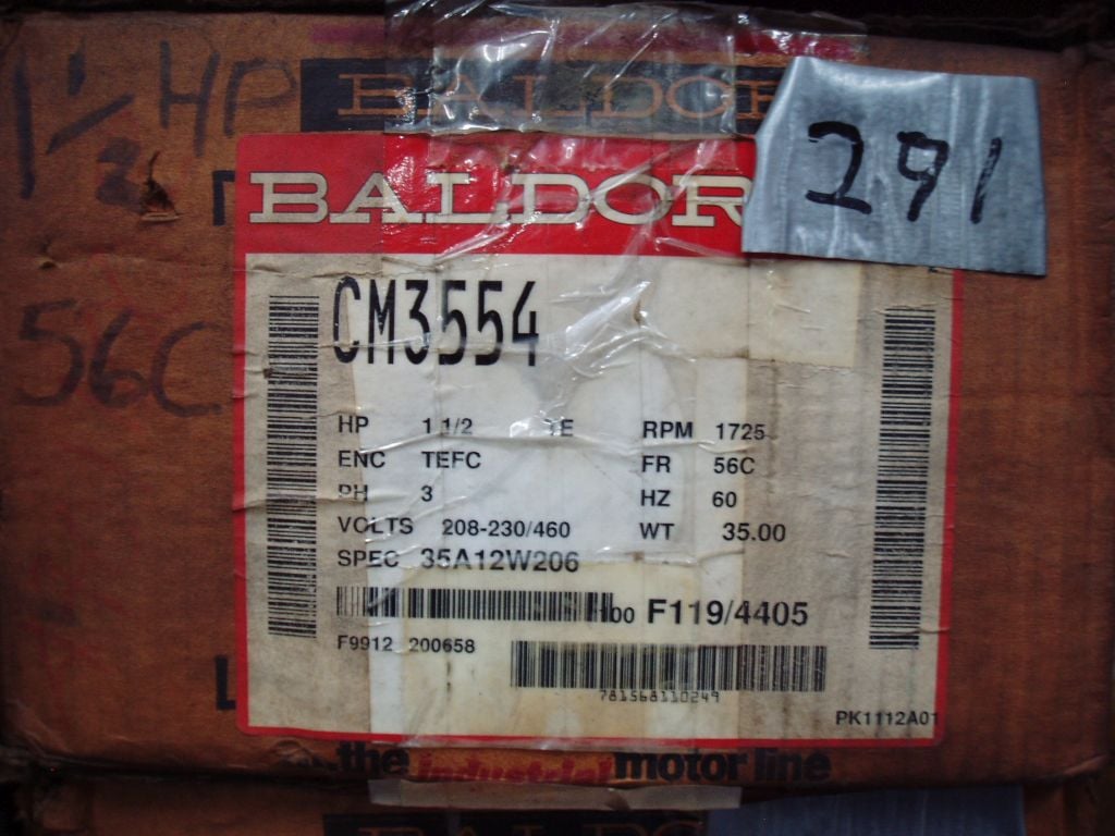 1.5 HP 1725 RPM Baldor, Frame 56C, TEFC, 208-230/460 Volts - Image 5