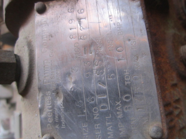 80 GPM, Peerless #8196, Stainless Steel centrifugal pump, 3 HP, 3" inlet, 1.5" outlet - Image 4