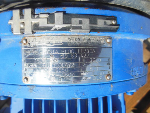 66 GPM, Hilge #Hygia-Bloc-11/30A, Stainless Steel centrifugal pump, 4 HP, 2" inlet, 2" outlet (2 available) - Image 6