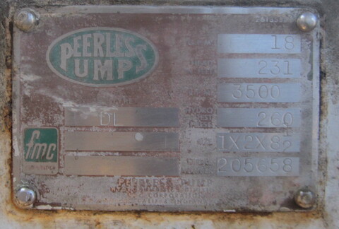 18 GPM, Peerless #DL, Carbon Steel centrifugal pump, 7.5 HP, 1.5" inlet, 2" outlet - Image 3