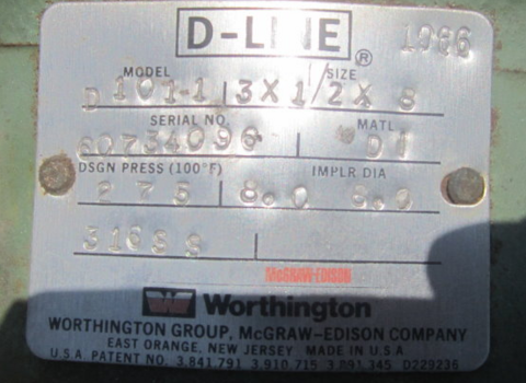 Worthington #D1011, D1 construction centrifugal pump, 2.5" inlet, 1.5" outlet, less drive, unused - Image 2