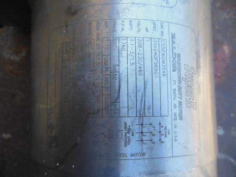 74 GPM, Waukesha #C114, Stainless Steel centrifugal pump, 1 HP, 1.5" inlet, 1.5" outlet - Image 5