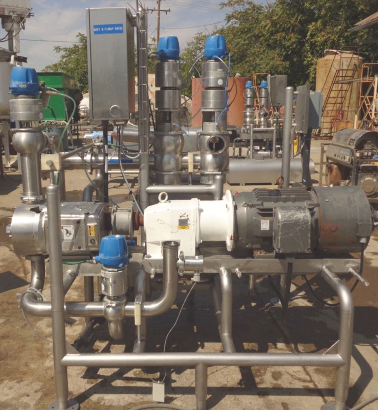 310 GPM, Waukesha #220U2C, pump transfer station, 316 Stainless Steel, 30 HP, 4" inlet/outlet - Image 1