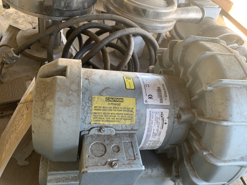 92 CFM, Gast #R4310A-2, vacuum pump, Gast Regenair blower, 1 HP, unused - Image 3