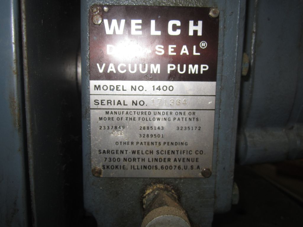 Welch #1400-DuoSeal, vacuum pump, 1/3 HP, 1/2" inlet/outlet - Image 3