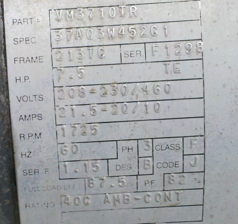 Rietschle #VCEH/AH-160, vacuum pump, 7-1/2 HP, 1998 (2 available) - Image 7