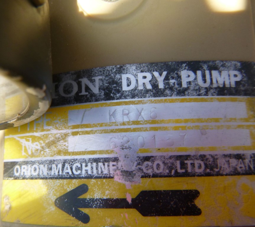 Orion #KRX-6, dry vane vacuum pump, 2.4 HP, serial #620157 - Image 4