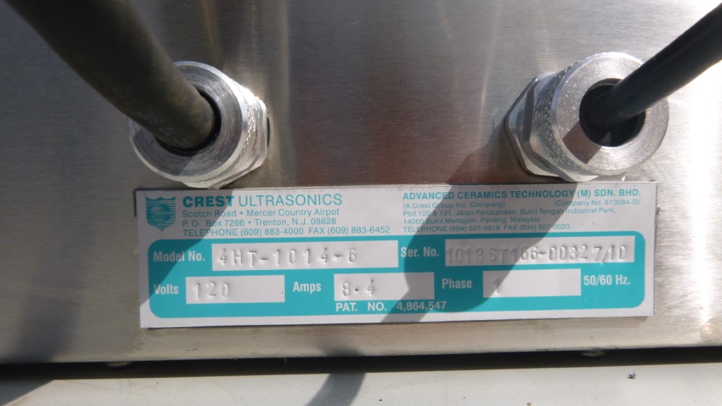 Crest #4HT-1014-6, ultrasonic washer, heated 4 gallon Stainless Steel tank w/generator, 250&deg;F - Image 6