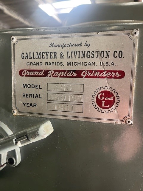 8" x 24" Gallmeyer & Livingston #350, Hydraulic Surface Grinder, 3-125 FPM, 12" x 1" x 3" wheel, #6989 #1 - Image 7