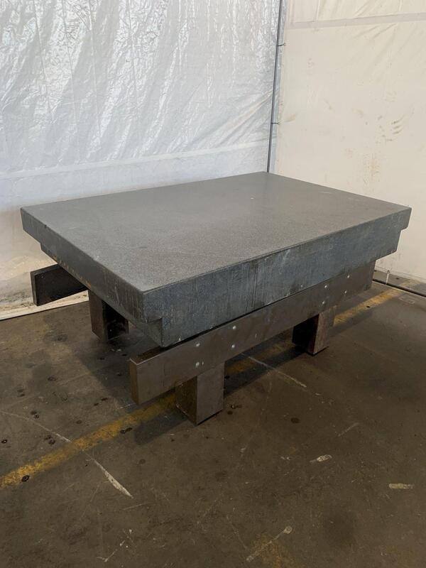 48" x 72" x 10" Mirco-flat granite surface plate w/ Starrett base - Image 2