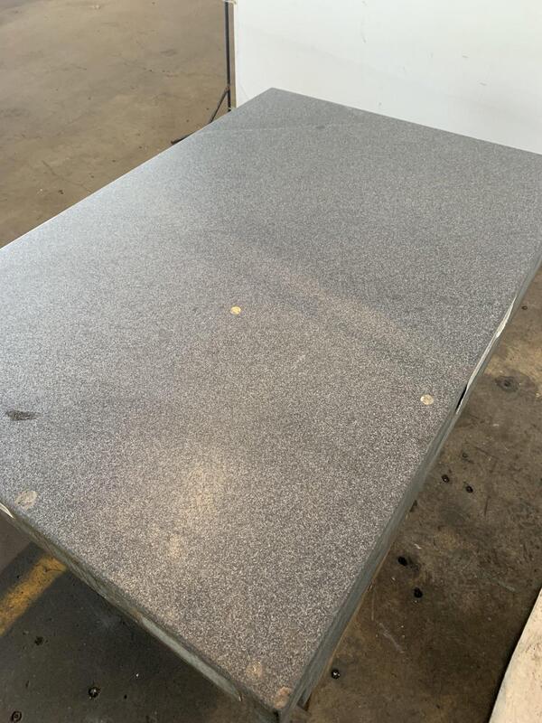48" x 72" x 10" Mirco-flat granite surface plate w/ Starrett base - Image 4
