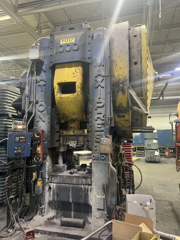 1000 Ton, National #Maxi-Press, forging press, 10" stroke, 32" x 45" bed, 75 SPM, 18" windows, Cieco PLC Plus - Image 2