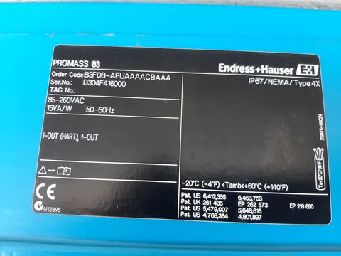 Endress & Hauser, Flowmeter, Stainless Steel, K-Factor 20042/8, 3/8" Tri Clamp, -58 to 392&deg;F - Image 6