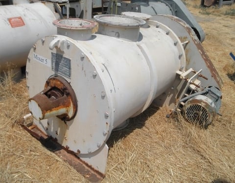 Littleford #FKM-600D-SON, Plow Mixer, Porcelain lined, 24" diameter x 48" L, 13" and 9" opening, 14" discharge - Image 1
