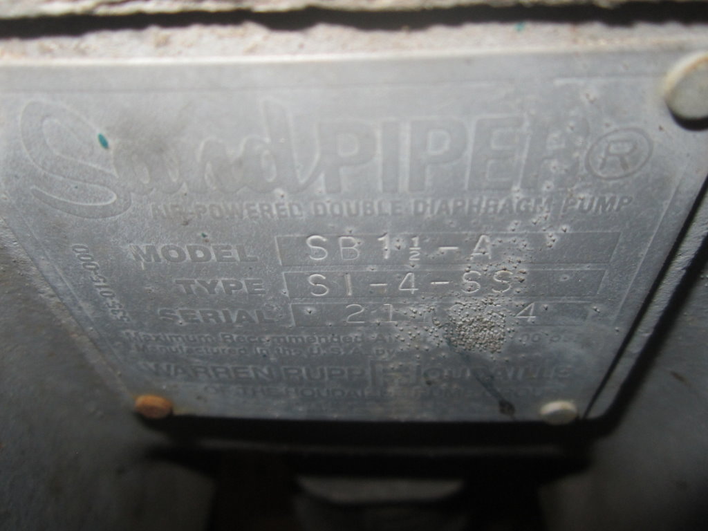 Sandpiper #SB-1-1/2-A, Diaphragm Pump, Stainless Steel - Image 4