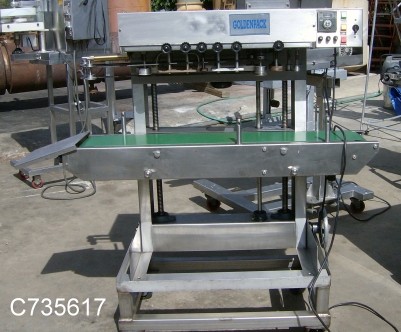 Goldenpack, Band Sealer for bags, 7.5" W x 45" L neoprene belt conveyor, adjustable sealing height, 110 V - Image 1