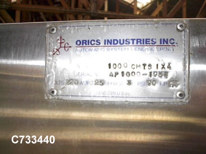 Orics #1000-MCTS, Continuous Motion Tray Sealer, 300 trays/min., 14" width web, 12" width x 12' L infeed - Image 4