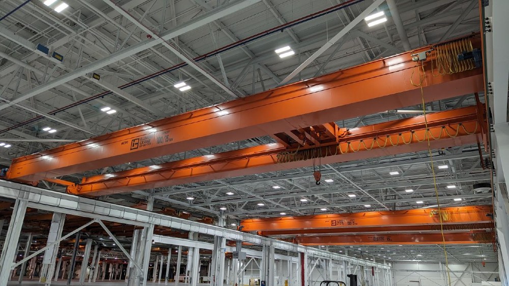 100/15 Ton, Ace, 96'0" Span, 26' lift, class D, radio/pendant, VFD all motions, 2012, rotating hook block - Image 1
