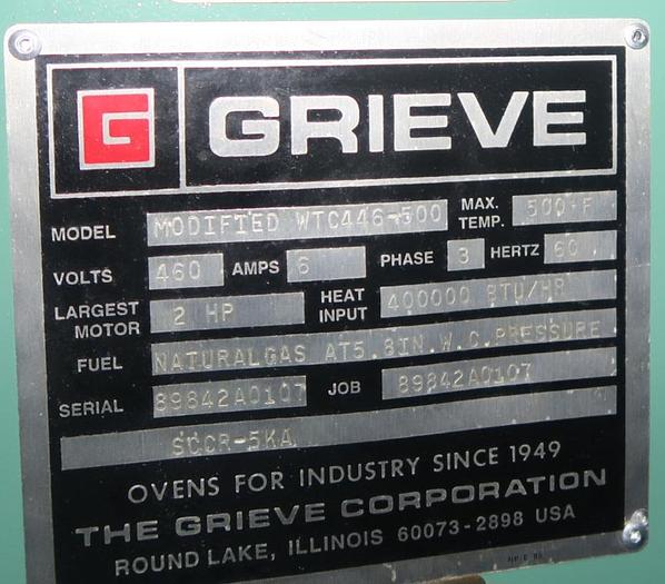 48" width x 72" H x 60" L Grieve, gas fired walk-in oven, 500&deg;F, double doors w/ceramic fiber door gaskets - Image 9