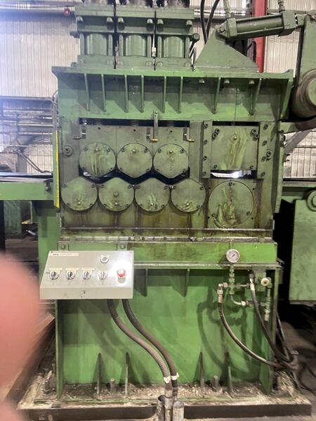 72" x 5/16" Julius #DR-1507, flattener, 7-rolls, 6" roll diameter, motorized roll adjustment, 125 HP - Image 2