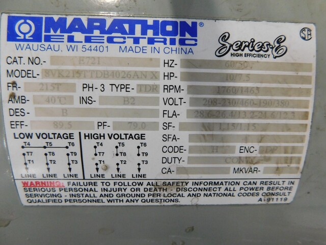 5 KW, 1500 RPM, Horlick 282PDL1503 Magnaplus, synchronous AC generator, 10/7.5 HP, 1 phase - Image 8