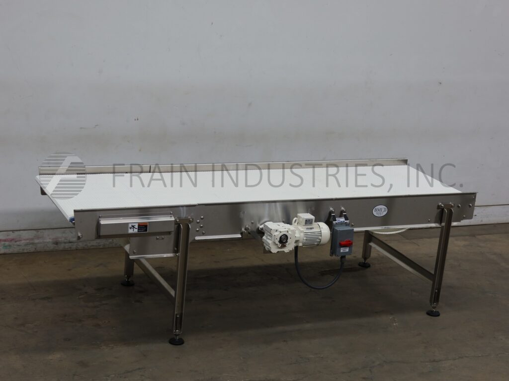 36" wide x 10' long, BMI, retracting nose, Stainless Steel conveyor, 3/4 HP drive - Image 1
