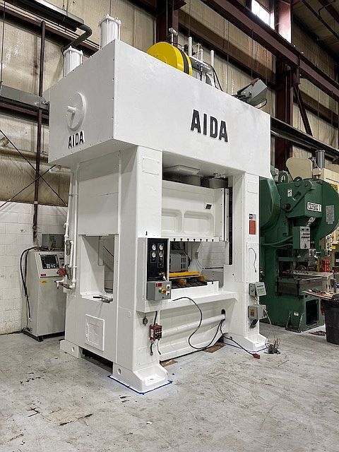 200 Ton, Aida #NL2-200, straight side double crank, 8" stroke, 18.7" Shut Height, 4" adj., variable speed - Image 2