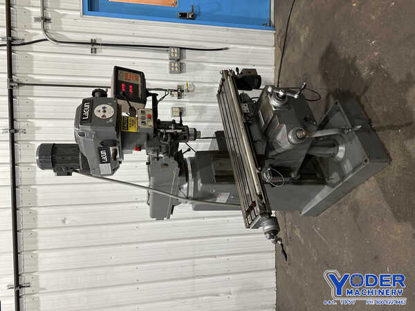 Lagun, ram type vertical mill, 9" x42" table, 2 HP, Mini Wizard 2-Axis digital read out, one shot lube - Image 1