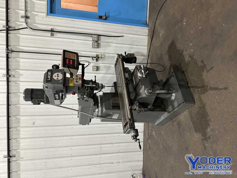 Lagun, ram type vertical mill, 9" x42" table, 2 HP, Mini Wizard 2-Axis digital read out, one shot lube - Image 2