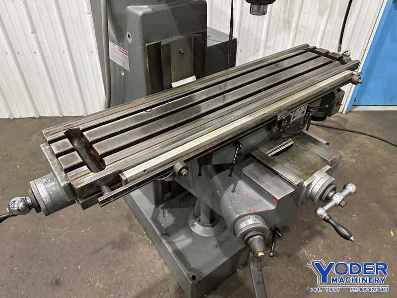 Lagun, ram type vertical mill, 9" x42" table, 2 HP, Mini Wizard 2-Axis digital read out, one shot lube - Image 6