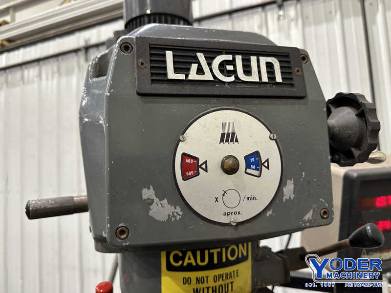 Lagun, ram type vertical mill, 9" x42" table, 2 HP, Mini Wizard 2-Axis digital read out, one shot lube - Image 9