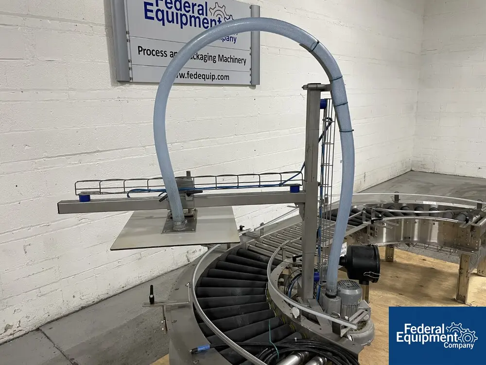 16" wide x 36' long, CPW Powered Roller Conveyor, (2) 90° rubber roller sections, all powered, with vacuum - Image 5