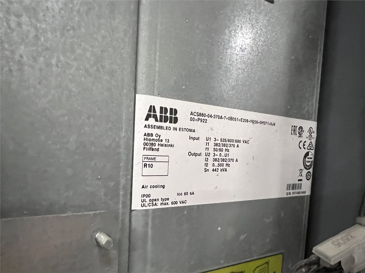ABB, ACS880, V/S drive, 382 Amp, 575 Volts, 2017 - Image 5