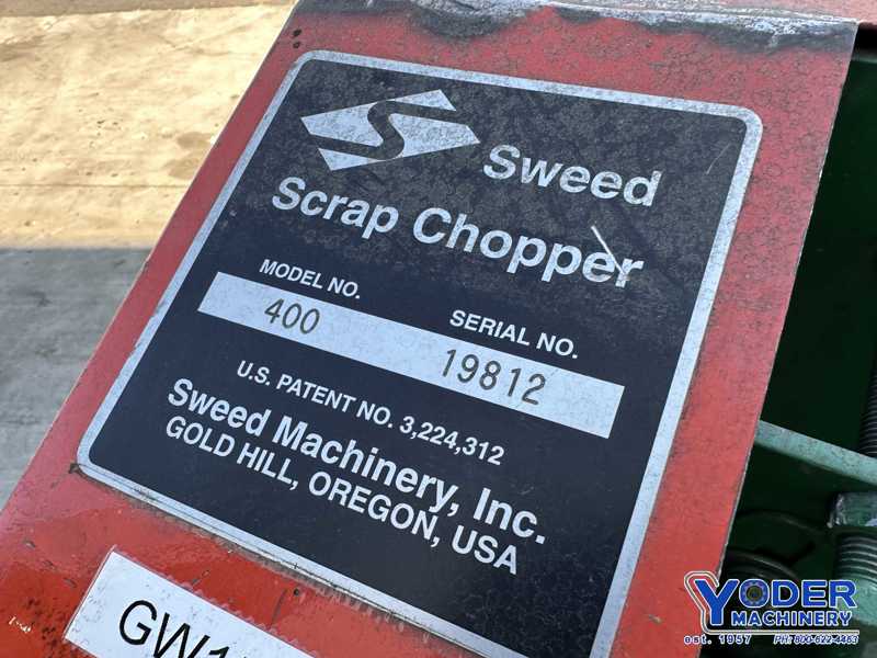Sweed #400AC, scrap chopper, 3/4" x1-3/4" infeed opening, 3" cut length, 1/2 HP, 90 FPM - Image 6
