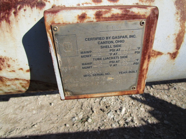 375 sq.ft. Gaspar, heat exchanger, 123FV psi, 14" diameter x 20' 0" F/F, 350&deg; F., 2005 - Image 5