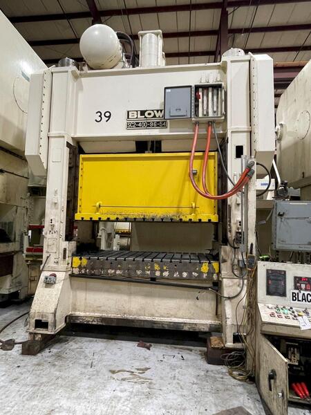 400 Ton, Blow #SC2-400-96-54, straight side mechanical press, 10" stroke, 35" Shut Height, air clutch, 1994 - Image 1