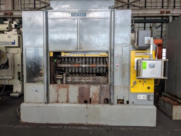 Platarg #912, eyelet transfer press, 13 stations, 6.50" stroke, 3.11" depth of draw, die blocks - Image 1