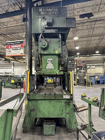 200 Ton, Stamtec #G1-200, gap frame press, 7.87" stroke, 17.72" Shut Height, 4.33" ram adjustment, 2000 - Image 6