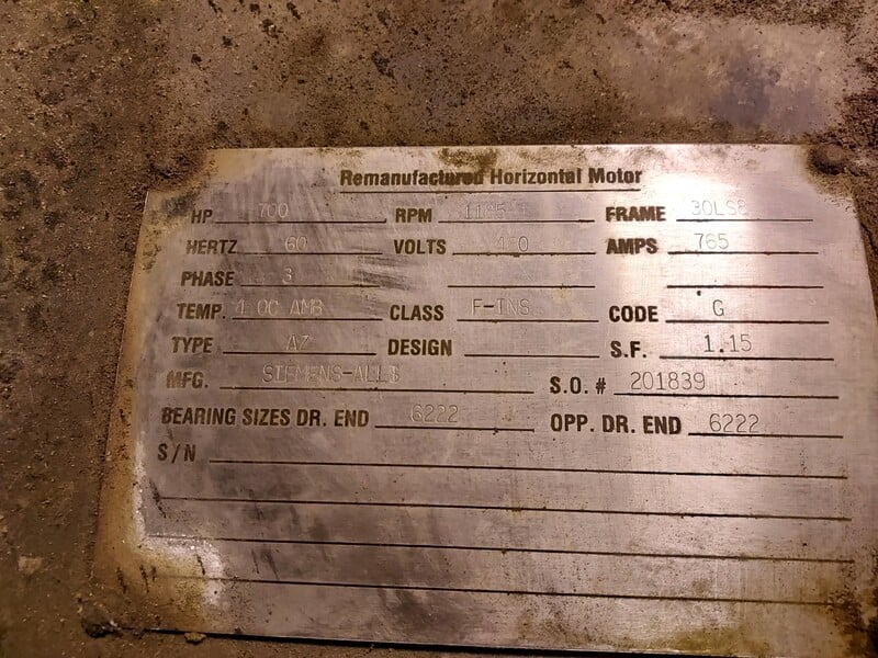 700 HP 1155 RPM General Electric motor - Image 4