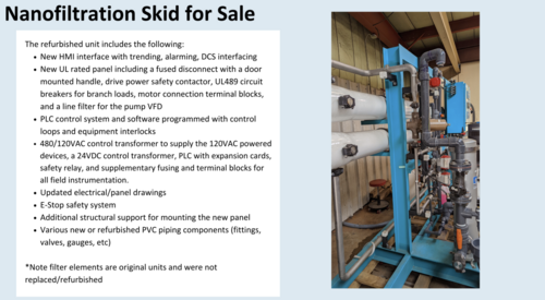 Nanofiltration skid system, 17.9 GPM, refurbished - Image 3