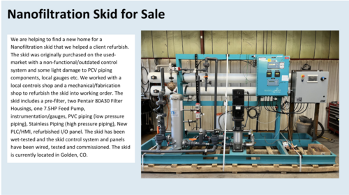 Nanofiltration skid system, 17.9 GPM, refurbished - Image 4