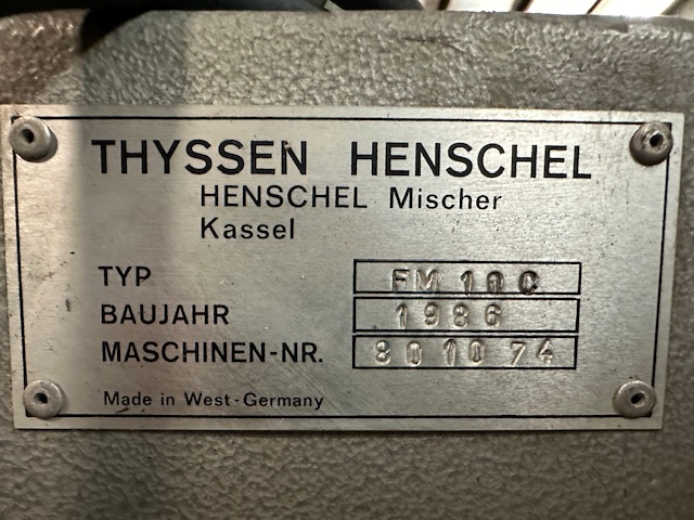 10 liter Henschel #FM10C, high intensity mixer, jacketed chamber, 3 tier blade design - Image 2