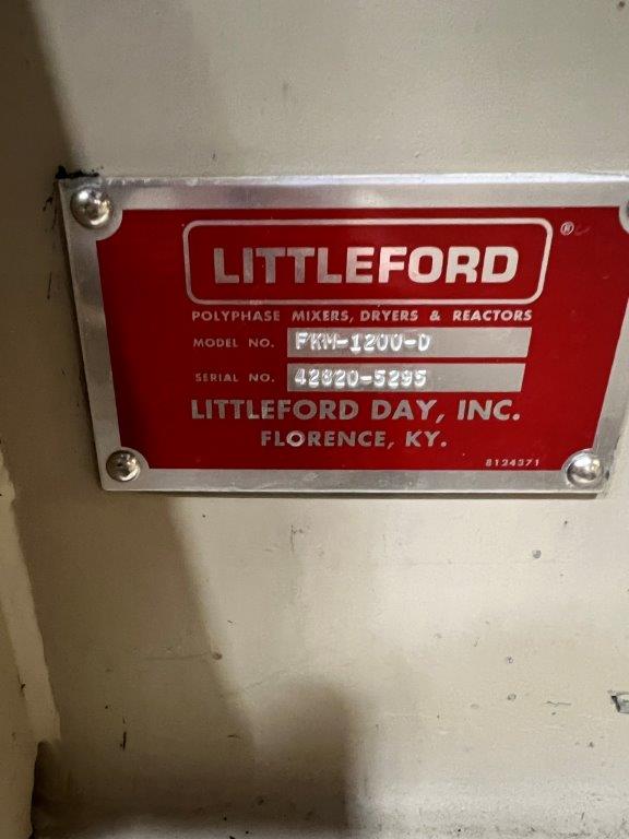 Littleford #FKM-1200D, Stainless Steel mixer, 1200 liter, 2001 - Image 8