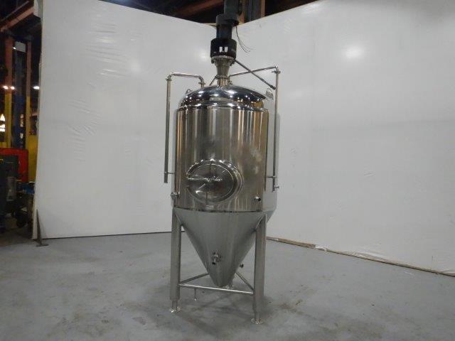 Apex Brewing Supply, 300 gallon 304 Stainless Steel ferment, cone bottom, 16" x 13" manway, 2015 - Image 1