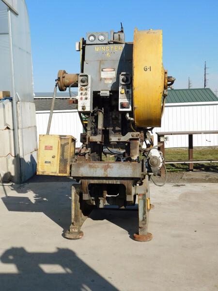 60 Ton, Minster #6, OBI press, double action, 0-200 SPM, 2" slide adj., S/N 6-23340, #1455 - Image 1