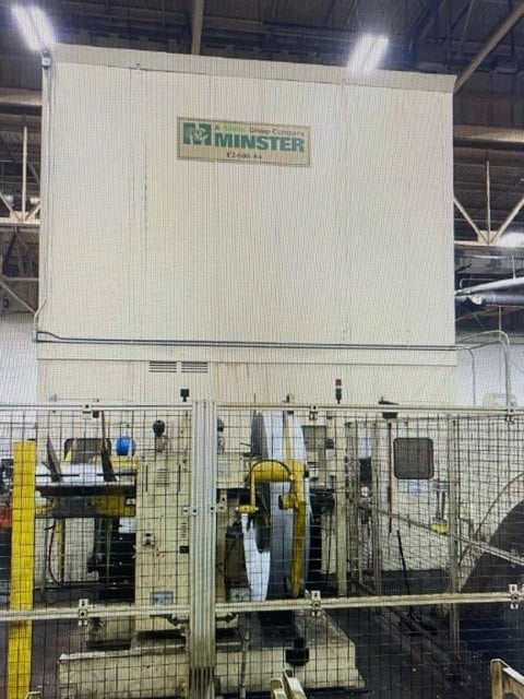 600 Ton, Minster #E2-600-84-54, Eccentric geared straight side double crank press, 8" stroke, 35.8" Shut - Image 1