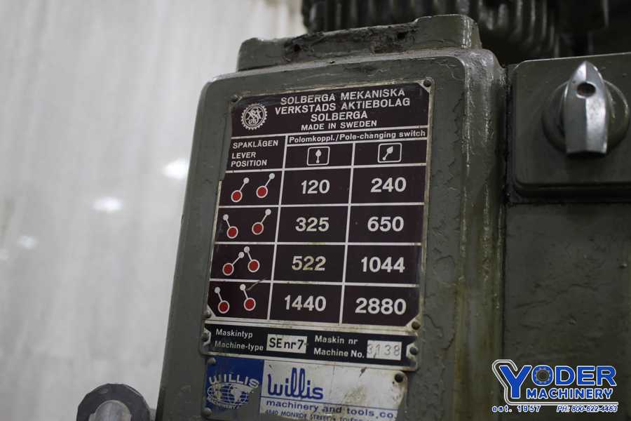 20" Solberga, single spindle drill - Image 8